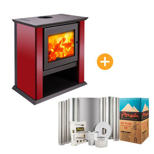 Estufa Le&ntilde;a Amesti Classic 500 + Kit de instalaci&oacute;n 6''